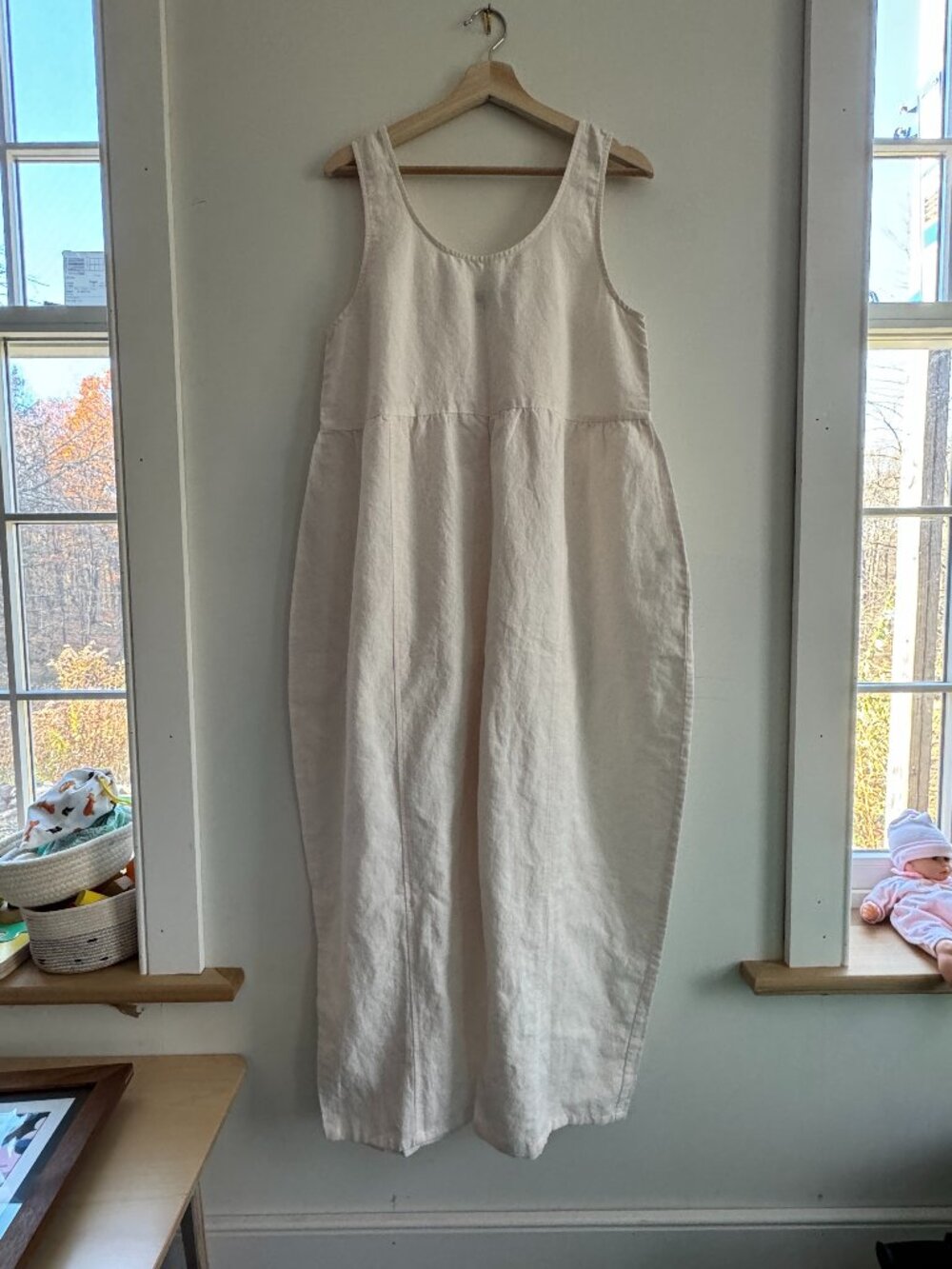 Ilana Kohn Heana Linen Jumpsuit Sleeveless Scoop Neck Size M